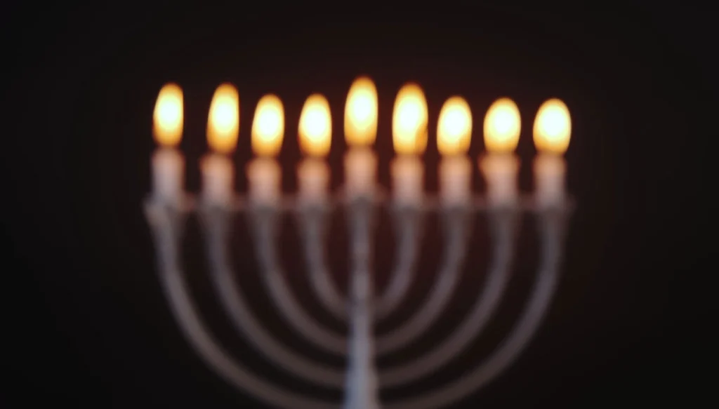 blurred image of menorah